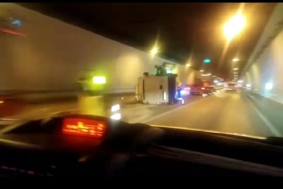 Captura d’un vídeo que mostra l’accident que va tenir lloc ahir.