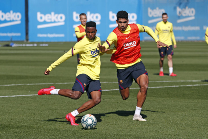 El Barça es va exercitar ahir per preparar el partit de diumenge amb el Madrid.