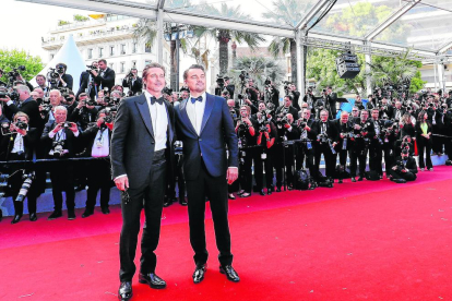Pitt y DiCaprio, ayer en la alfombra roja del Festival de Cannes.