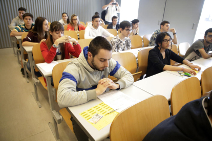 Imatge d’arxiu dels exàmens de selectivitat el curs passat a la Universitat de Lleida.
