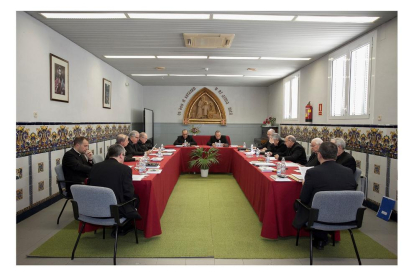 Una reunión anterior de los obispos catalanes.