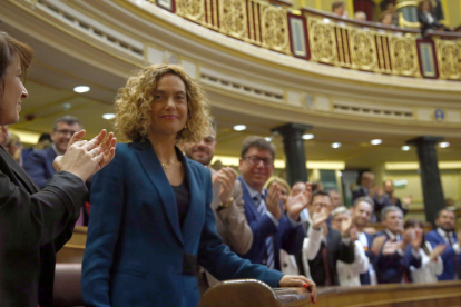 La socialista Meritxell Batet, ahir, després de ser elegida com a presidenta del Congrés dels Diputats.