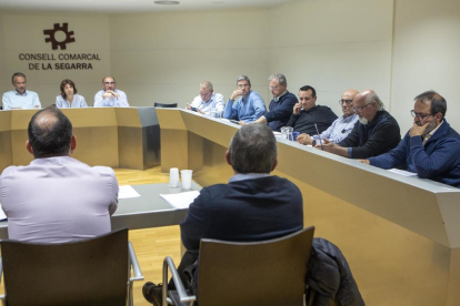 Imatge del consell d’alcaldes de la Segarra.