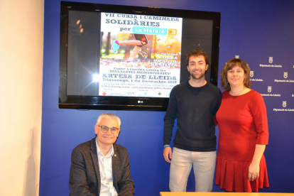 Jordi Latorre, Marcel Mor i Ester Roure, ahir durant la presentació de la prova.