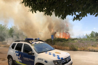 Un incendio calcina 500 metros de matojos en un solar de La Bordeta 