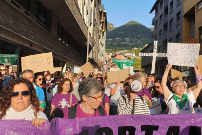 Vista de la manifestación de ayer en Andorra la Vella. 