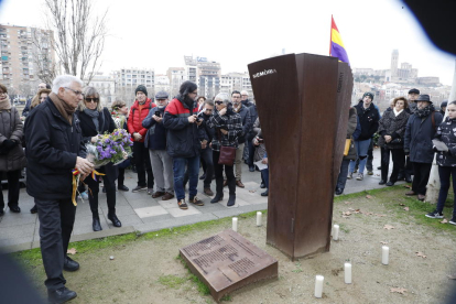 Vista del monument a les víctimes de l’Holocaust a Lleida.