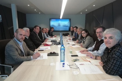 Un moment de la reunió del consell d’administració de Mercolleida ahir.