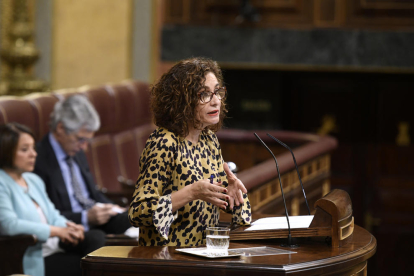 La ministra d’Hisenda, María Jesús Montero, ahir, al Congrés.