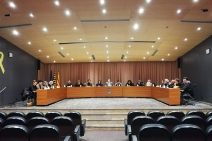 Imagen del pleno municipal de Balaguer celebrado anoche.