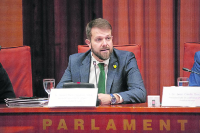 Gerard Figueras, secretari general de l’Esport, en la compareixença al Parlament.