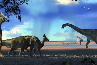 Restos hallados en Els Nerets de los primeros lambeosaurios. 