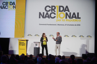 Toni Morral i Gemma Geis, al congrés fundacional de la Crida de l’octubre passat a Manresa.