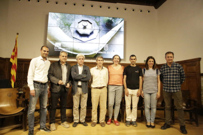 Participantes ayer en el IEI en el debate organizado por el Col·legi d’Arquitectes de Catalunya.