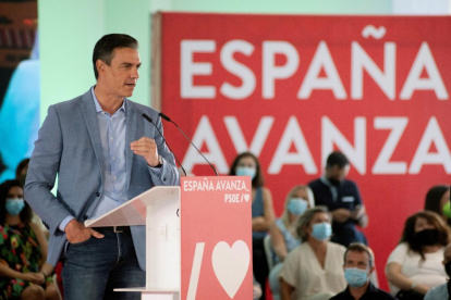 El presidente del Gobierno, Pedro Sánchez, ayer en Jaén.
