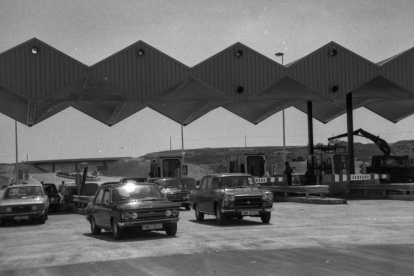 Inauguració de l’AP-2 a Lleida el 5 de juliol del 1976, a la qual van acudir Sangenís i Corbella, president de la Diputació i alcalde.