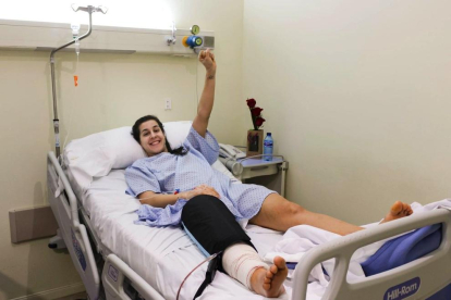 Marín, ahir a l’hospital després de ser intervinguda del genoll.