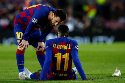 Messi se interesa por Dembélé el miércoles tras caer este lesionado.
