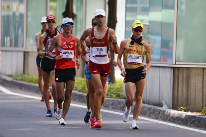 Jesús Ángel García Bragado, durant la prova dels 50 quilòmetres, en la qual va acabar el 35.