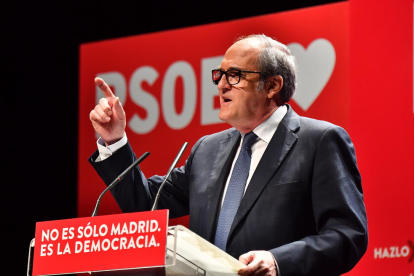 El candidato del PSOE-M a las elecciones a la Comunidad de Madrid, Ángel Gabilondo, durante un acto del 30 de abril.