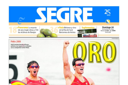 Portadas históricas de SEGRE  -  Con estas portadas SEGRE informó de las cuatro medallas anteriores conseguidas por el leridano Saúl Craviotto. Se estrenó con un oro en K2 500 el 23 de agosto de 2008 en Pekín y en sus siguientes Juegos Olímpi ...