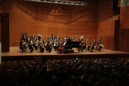 L’orquestra Julià Carbonell, ahir a l’Auditori Enric Granados de Lleida.