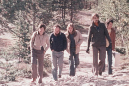 Los amigos que emprendieron el viaje, en 1976.