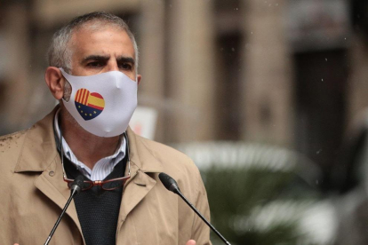 Carlos Carrizosa, durante un acto electoral el pasado lunes en Lleida.