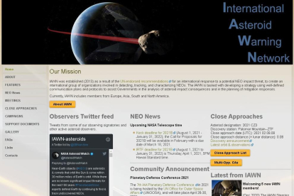 La web de Minor Planet Center.