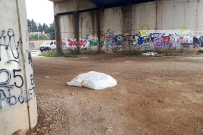 El vertido de basuras que los vecinos han denunciado justo debajo del puente de Vallcalent Sud. 