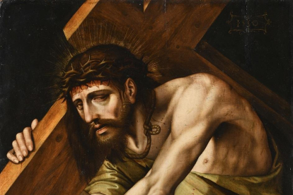 L'obra 'Jesús amb la creu a coll cau per primera vegada'.