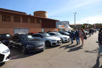 Primeros visitantes ayer en el arranque de la 24 edición de Lleida Ocasió. 