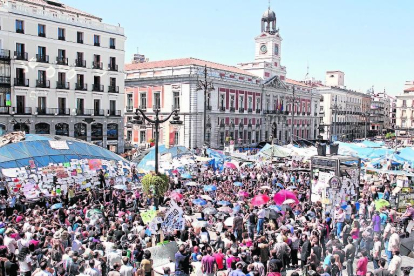 La indignación del movimiento 15-M llenó en 2011 las calles de Lleida.