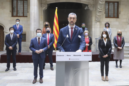 Solé va comparèixer després de la sentència amb la resta del Govern de la Generalitat.