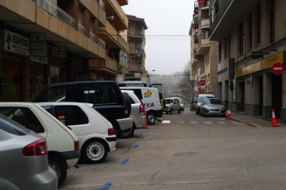 La calle Bòfia, donde se hará la reordenación del parking.