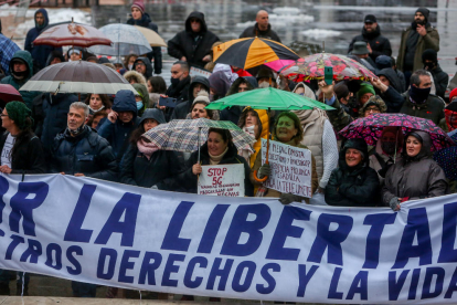 Una manifestación negacionista campó ayer a sus anchas por el centro de Madrid.