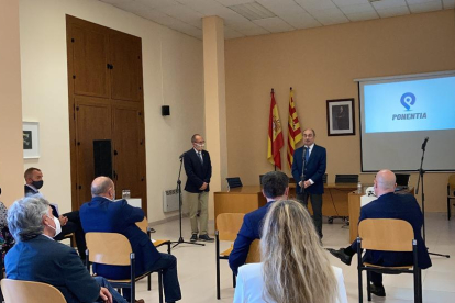 El presidente de Aragón, Javier Lambán, durante la presentación. 