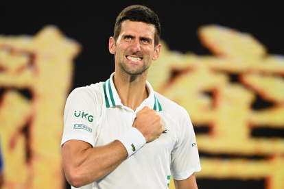 Novak Djokovic, en un moment del partit d’ahir.