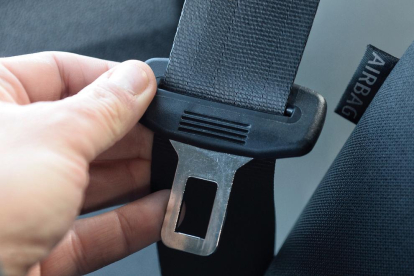 Un cinturó de seguretat d'un cotxe.