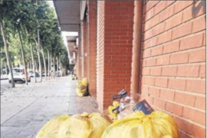 Bosses d'escombraries a l'avinguda Corregidor Escofet, a Pardinyes