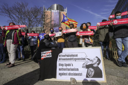 Las peticiones de libertad para Pablo Hasel llegan a Bruselas