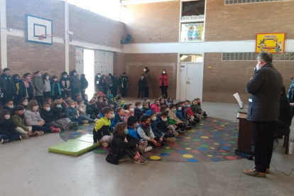 Uno de los actos de la Festividad de los músicos en la escuela Enric Farreny de Lleida.