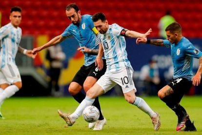 Messi, en el partit contra Uruguai.
