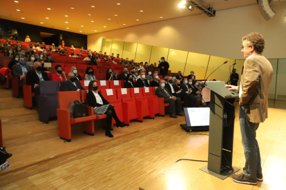 Xavier Caufapé, president de Pimec Lleida, s’adreça als assistents a la 4a edició del Lleida Empresa.