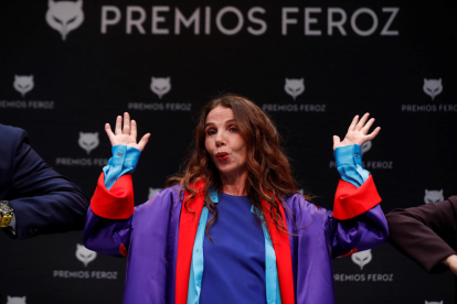 L’actriu madrilenya, Premi Feroz d’Honor 2021, va fer ahir un discurs antivacunes pel coronavirus.