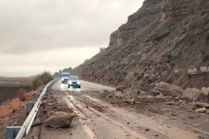 El despreniment de roques a la carretera del Baix Segre.