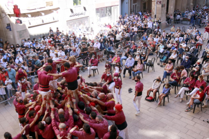 Els Castellers de Lleida tornen a actuar per les Festes de Tardor després de més d'un any i mig aturats