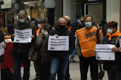 Imagen de la última movilización de la Marea Pensionista en la ciudad de Lleida.