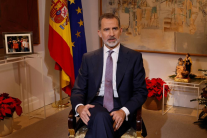 El rey Felipe VI, durante su mensaje de Navidad el pasado viernes.