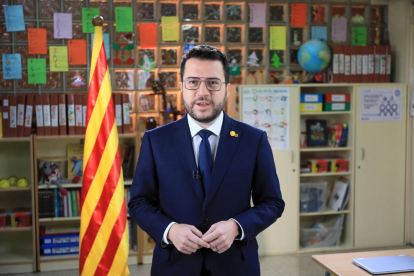 El President Aragonès ofreció su mensaje de Navidad desde una escuela de Santa Coloma de Gramenet.